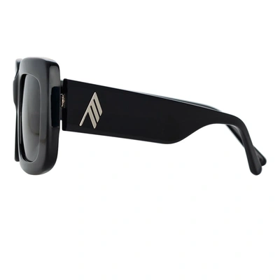 Attico The  X Linda Farrow Jorja Rectangular Frame Sunglasses In Black