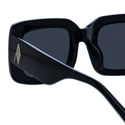 Attico The  X Linda Farrow Jorja Rectangular Frame Sunglasses In Black