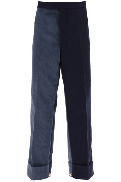 Shop Thom Browne Cuffed Trousers In Funmix Shetland In Multicolor