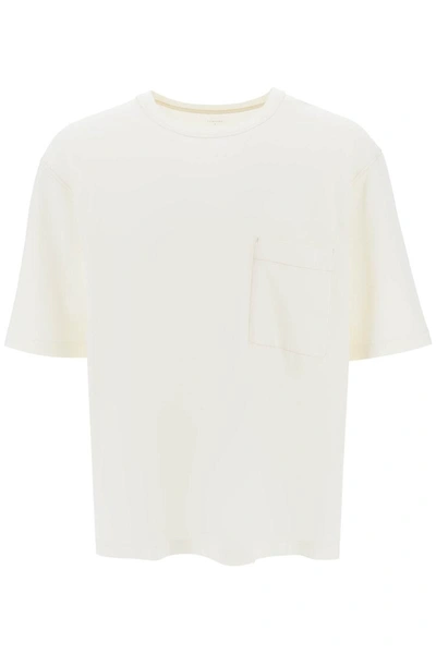 Shop Lemaire Oversized T-shirt With Patch Pocket In White