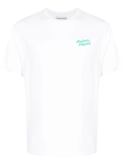 Shop Maison Kitsuné Maison Kitsune Handwriting Regular T-shirt-shirt Clothing In White