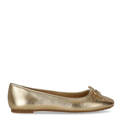 Shop Michael Kors Nori Gold Ballet Flat Shoe