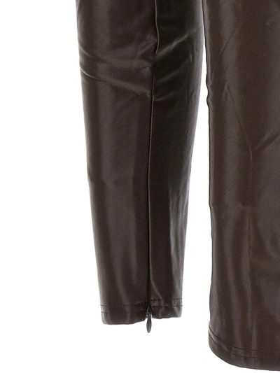 Shop Michael Kors Eco Leather Leggings In Brown