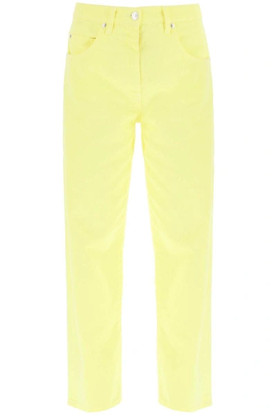 Shop Msgm Straight-leg Jeans In Yellow