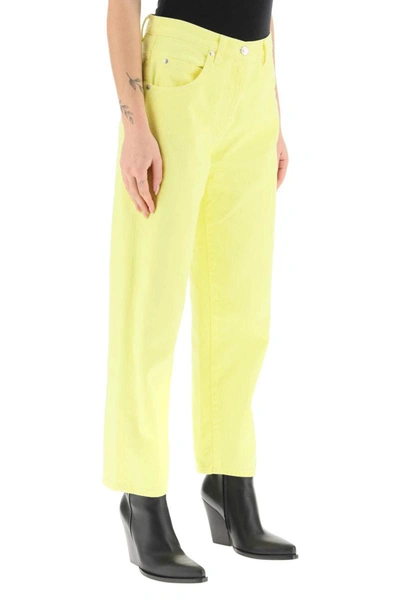 Shop Msgm Straight-leg Jeans In Yellow