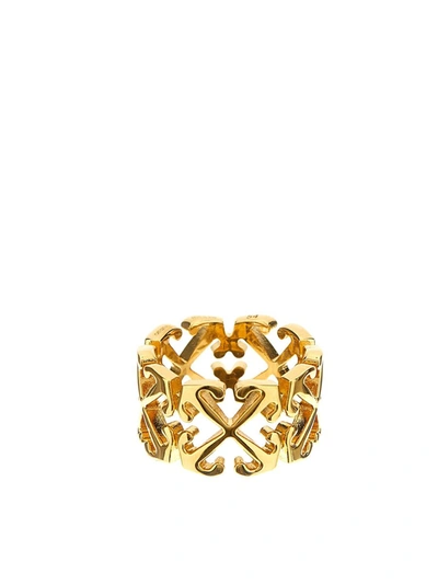 Shop Off-white 'arrow' Ring In Gold