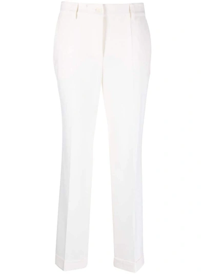 Shop P.a.r.o.s.h . High-waist Tailored Cropped Trousers In Panna
