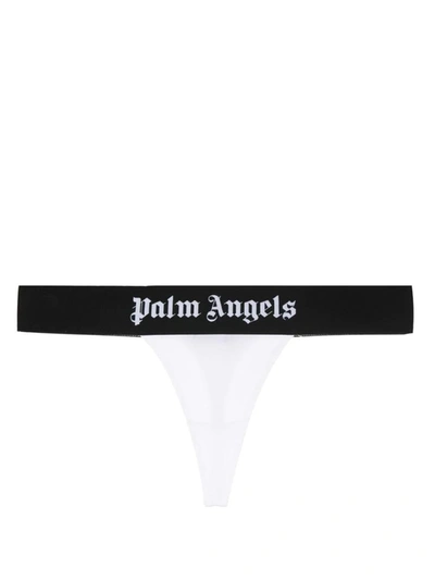 Shop Palm Angels Thong With Logo Band In White