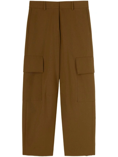 Shop Palm Angels Tapered Cargo Trousers In Marrone E Nero