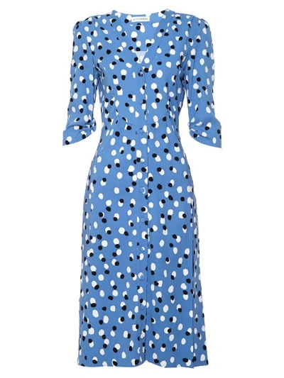 Altuzarra Aimee Polka-dot Button-front Dress, Blue