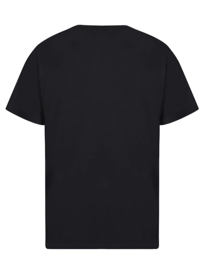 Shop Maison Kitsuné Black Embroidered Logo T-shirt
