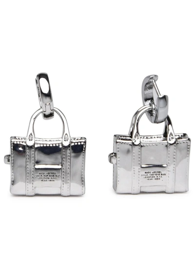 Shop Marc Jacobs Silver Brass Tote Bag Earrings