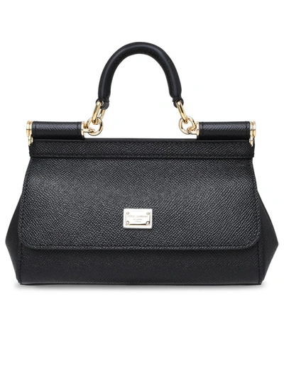 Shop Dolce & Gabbana Small Black Leather Sicily Bag