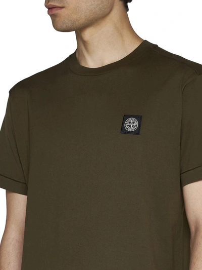 Shop Stone Island T-shirts And Polos In Green