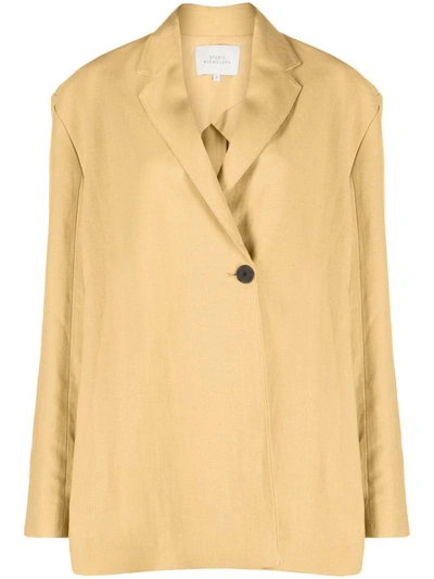 Shop Studio Nicholson One Button Jacket Clothing In Yellow &amp; Orange