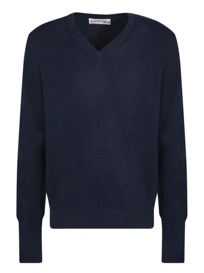 Shop Ballantyne Dark Blue Long-sleeve Jumper