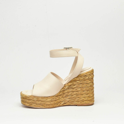 Shop Paloma Barceló White Leather Wedge