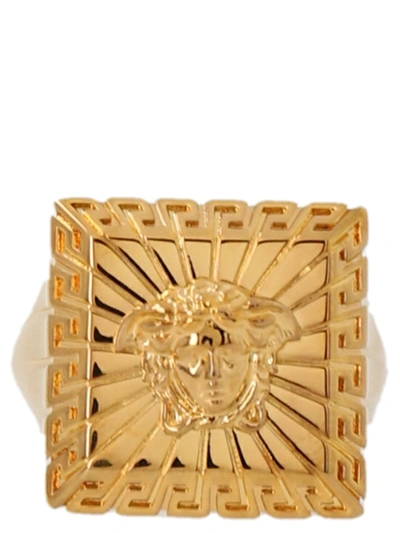 Shop Versace 'medusa' Ring In Gold