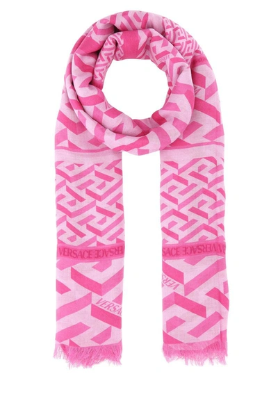 Shop Versace Scarves And Foulards In Pinkfuxia