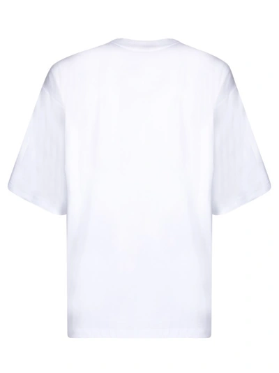 Shop Lanvin White Embroidered Logo On The Front T-shirt