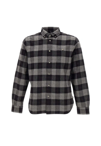 Shop Woolrich "traditional Flannel Shirt" Cotton Shirt In Grey