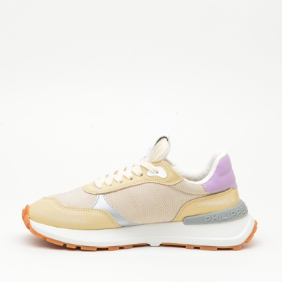 Shop Philippe Model Pink Leather Antibes Sneakers In Multicolor