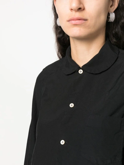 Shop Comme Des Garçons Comme Des Garçons Comme Des Garcons Comme Des Garcons Women Side Ruffle Raw Hem Shirt In 1 Black