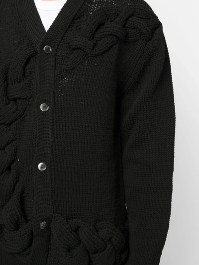 Shop Comme Des Garçons Homme Deux Comme Des Garcons Homme Plus Men Knit-woven Braided Button-up Cardigan In 1 Black