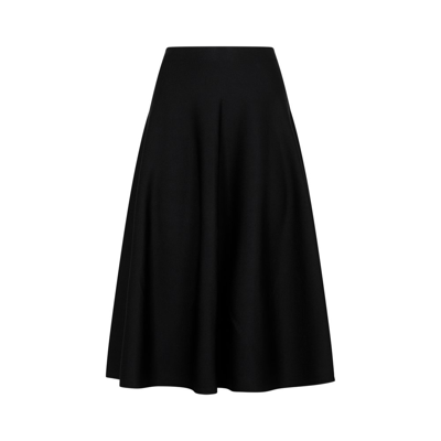 Shop The Row Pleated Midi Skirt In Black