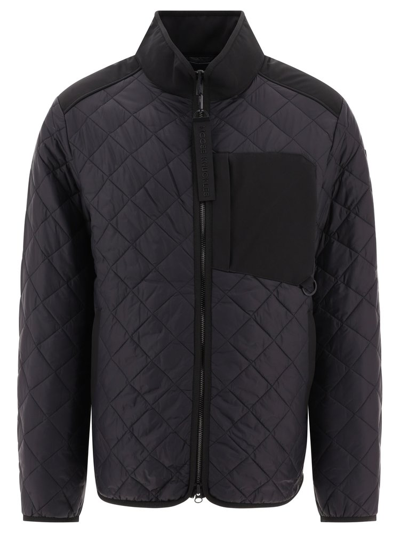 Shop Moose Knuckles Statewood Quilted Zipped Jacket In Black