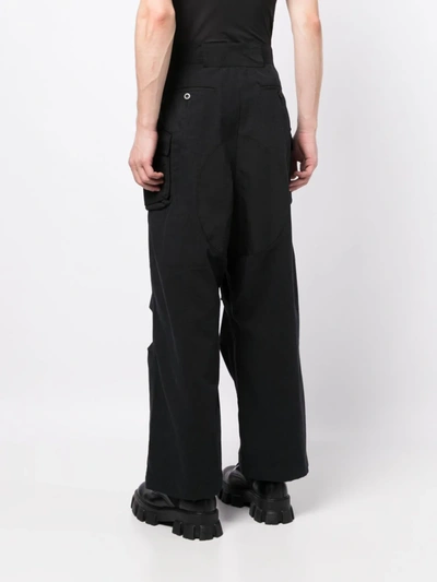 Shop Junya Watanabe Men Wide Leg Cargo Pant In 1 Black