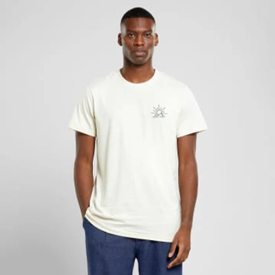Shop Dedicated T-shirt Stockholm Line Mountain Emb Oat White