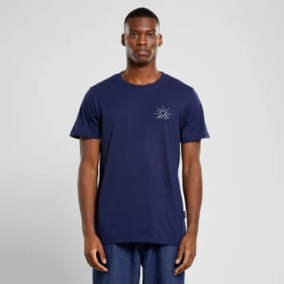 Shop Dedicated T-shirt Stockholm Line Mountain Emb Navy In Blue