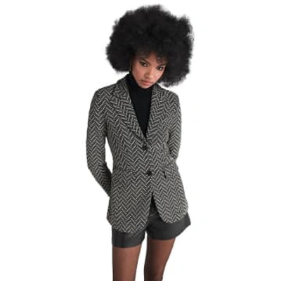 Shop Riani Knitted Blazer Patterned Black