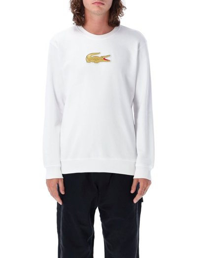 Shop Comme Des Garçons Shirt X Lacoste Logo Patch Crewneck Sweatshirt In White