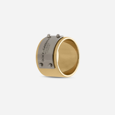 Shop Dolce & Gabbana Ring With Dolce&gabbana Tag In Gold