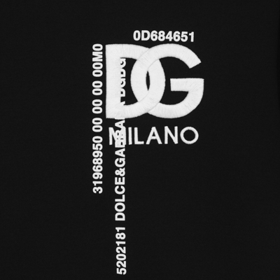 Shop Dolce & Gabbana Cotton T-shirt With Dg Logo Embroidery And Print In Black