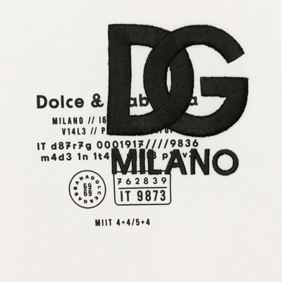 Shop Dolce & Gabbana Cotton T-shirt With Dg Logo Embroidery And Print In White