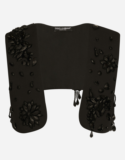 Shop Dolce & Gabbana Technical Fabric Harness Vest With Stones In Black
