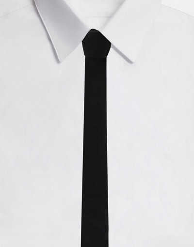 Shop Dolce & Gabbana Silk Gold-fit Tie In Black