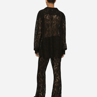 Shop Dolce & Gabbana Cordonetto Lace Jogging Pants In Black