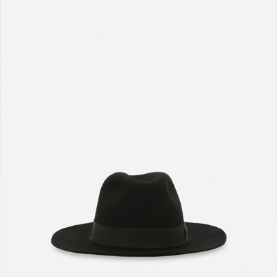 Shop Dolce & Gabbana Wool Felt Fedora Hat In Black