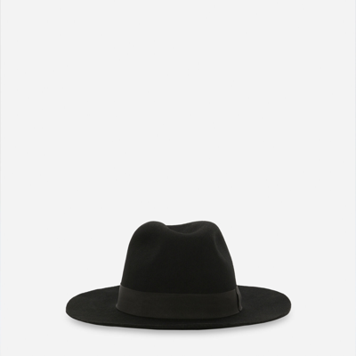 Dolce & Gabbana Wool Felt Fedora Hat In Black