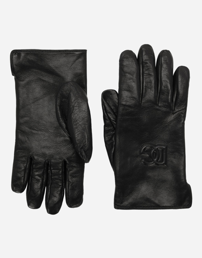 Shop Dolce & Gabbana Nappa Leather Gloves In Black