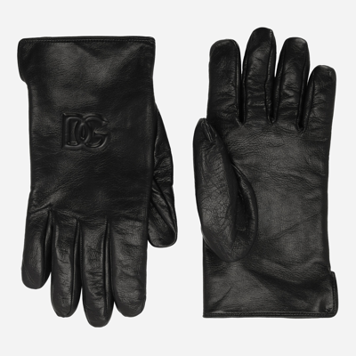 Shop Dolce & Gabbana Nappa Leather Gloves In Black