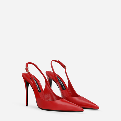 Shop Dolce & Gabbana Patent Leather Slingbacks In Red