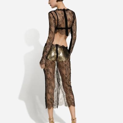 Dolce & Gabbana Dolce&gabbana | Short Black Lace Top In Black