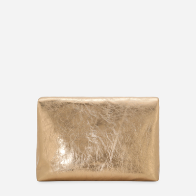 Shop Dolce & Gabbana Soft Dg Logo Bag Crossbody Bag In Gold