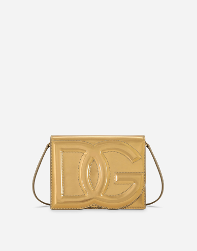 Shop Dolce & Gabbana Dg Logo Bag Crossbody Bag In Gold