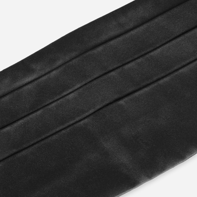 Dolce & Gabbana Silk Smoking Belt In Black